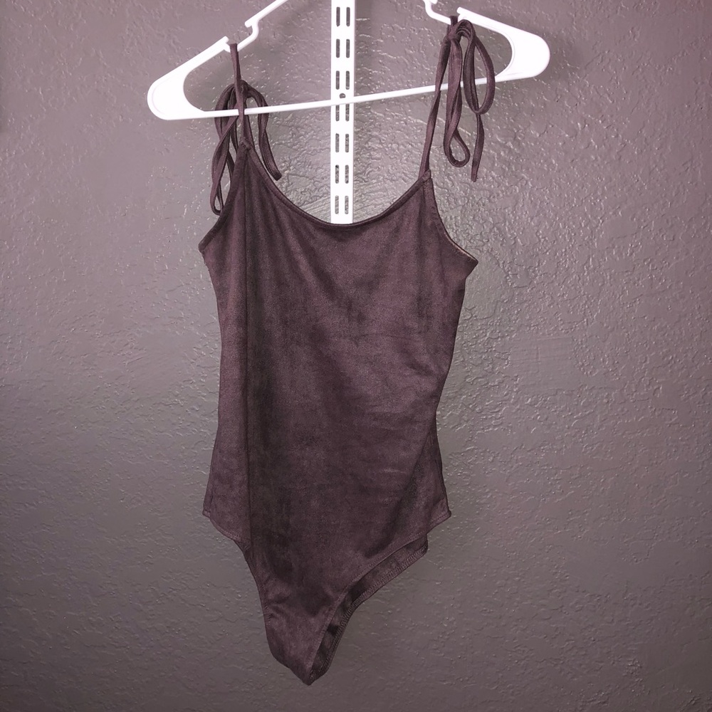 Purple velvet bodysuit
